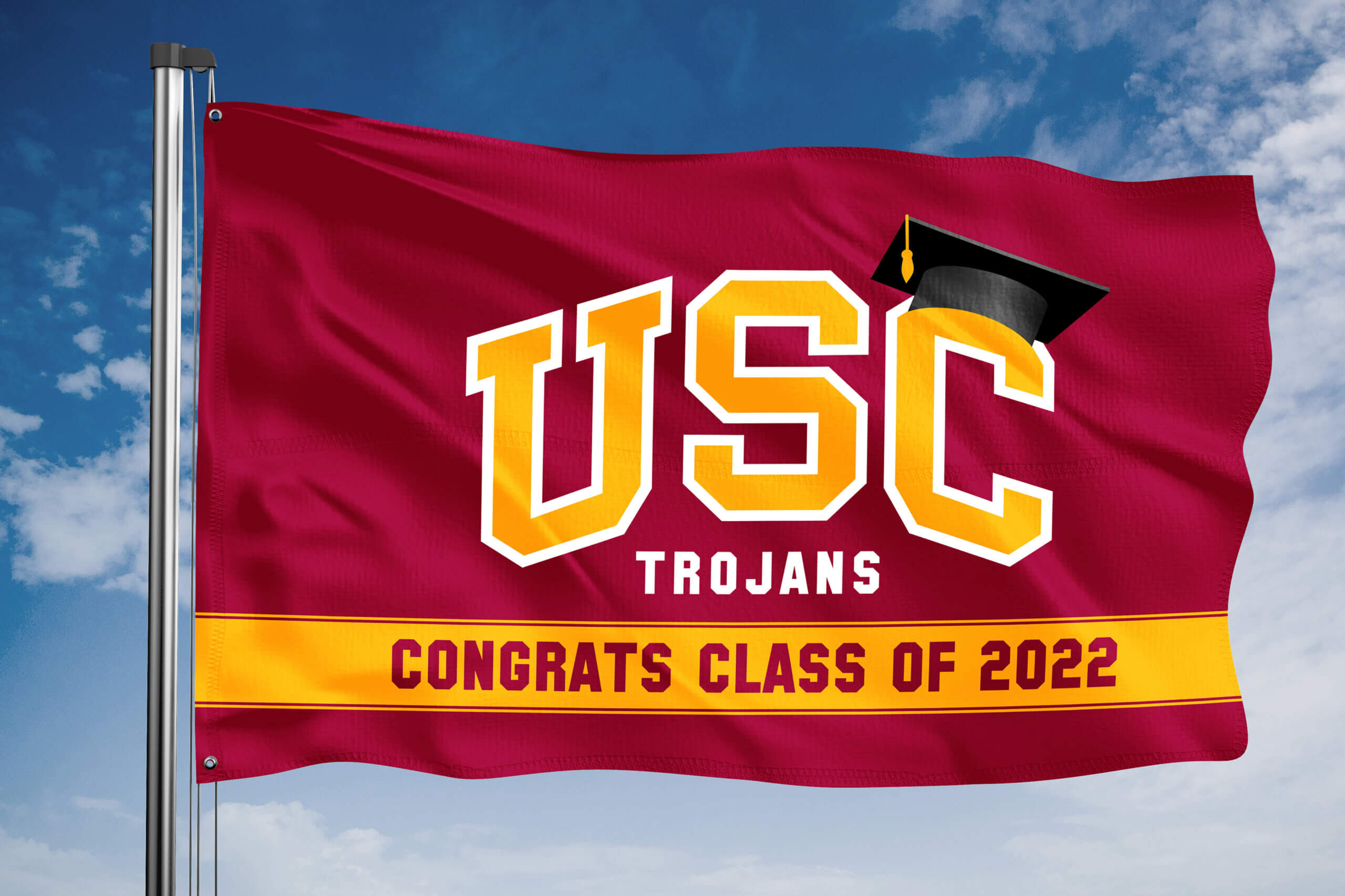 Single Sided USC Trojans Pole Flag 2022 USC Book Stores